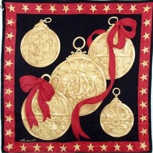 Authentic Christian Dior “CD Medallion Ornament” silk scarf
